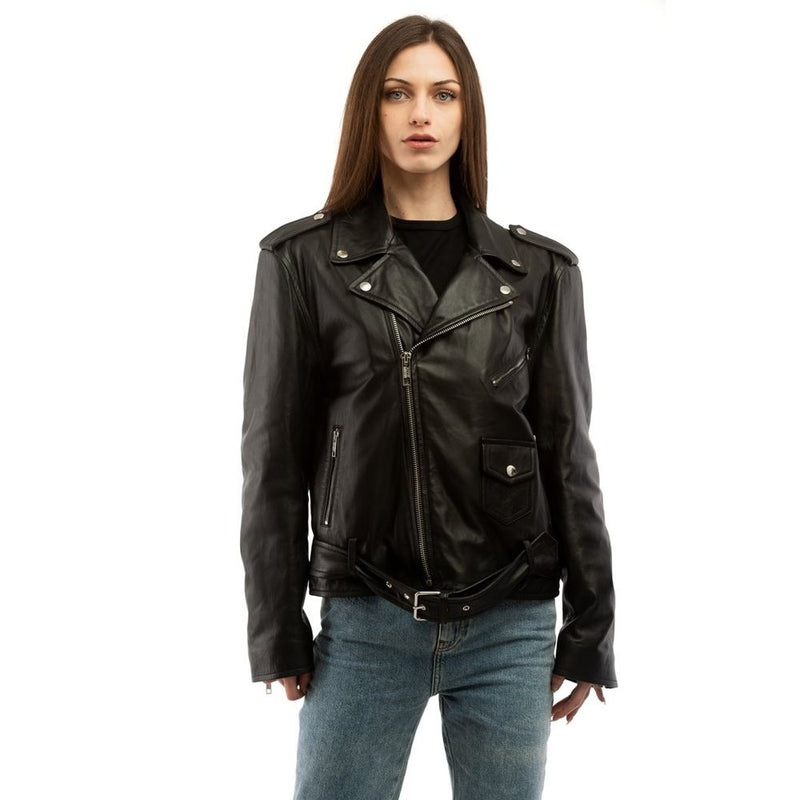 Moschino Black Leather Jacket - Chic and Stylish Outerwear