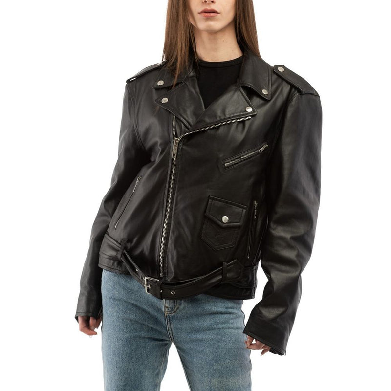 Moschino Black Leather Jacket - Chic and Stylish Outerwear