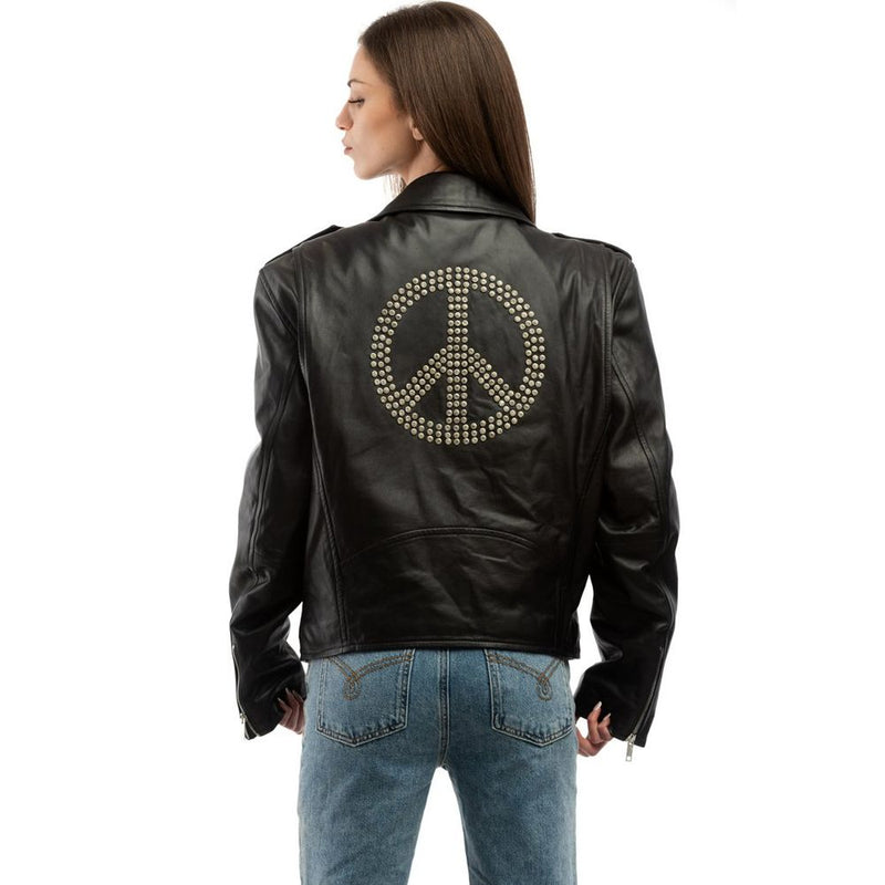 Moschino Black Leather Jacket - Chic and Stylish Outerwear