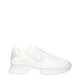 Prada White Fabric Athletic Sneakers for Women