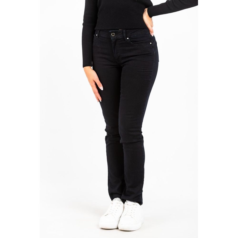 Gas Black Cotton Slim Fit Jeans for Women