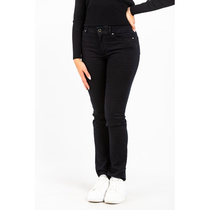 Gas Black Cotton Slim Fit Jeans for Women