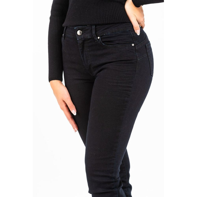Gas Black Cotton Slim Fit Jeans for Women