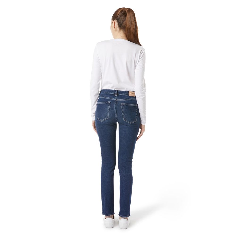 Gas Blue Cotton Slim Fit Jeans for Women