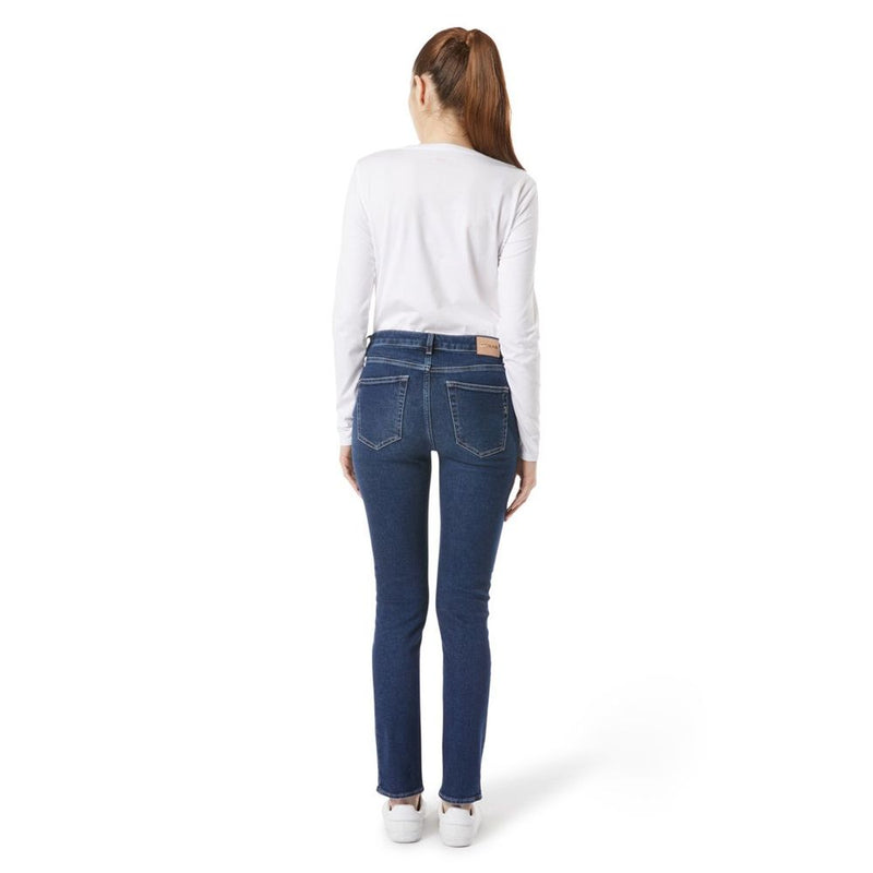 Gas Blue Cotton Slim Fit Jeans for Women