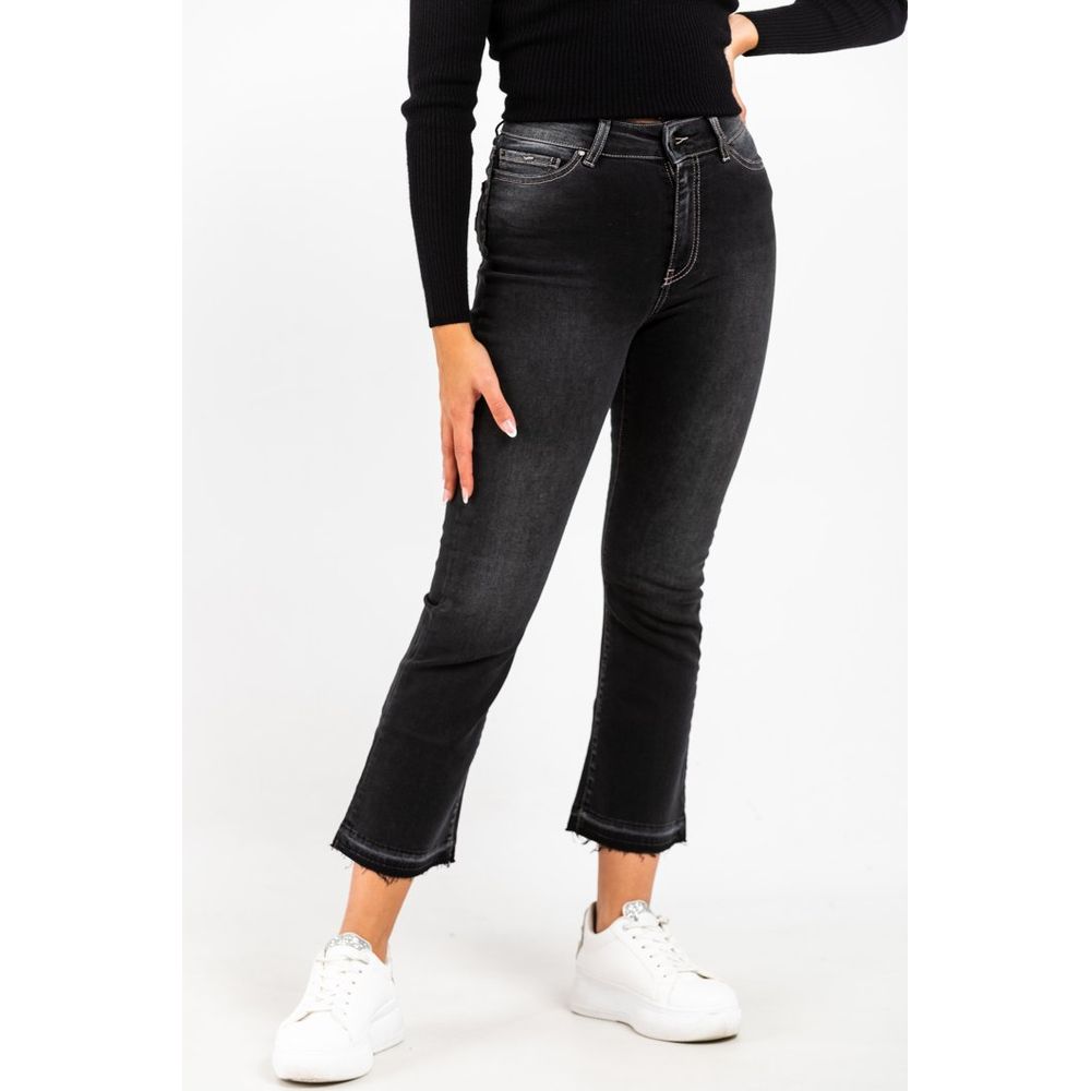 Gas Gray Cotton Cropped Jeans for Women