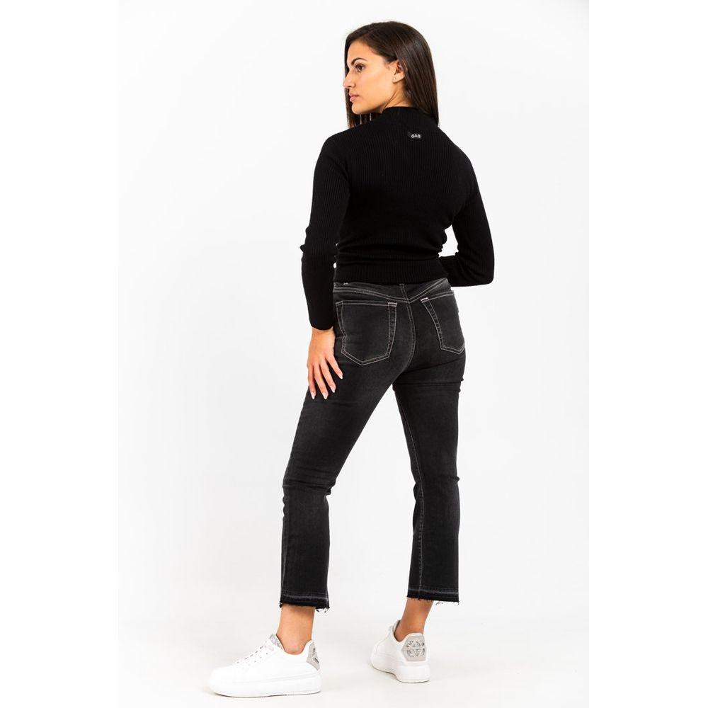 Gas Gray Cotton Cropped Jeans for Women
