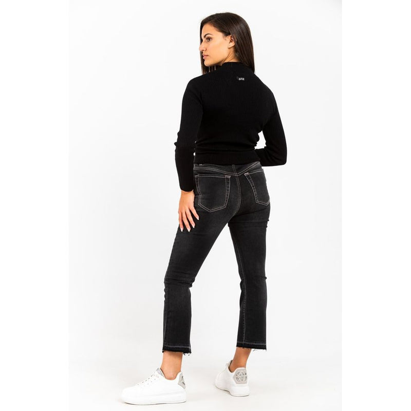 Gas Gray Cotton Cropped Jeans for Women