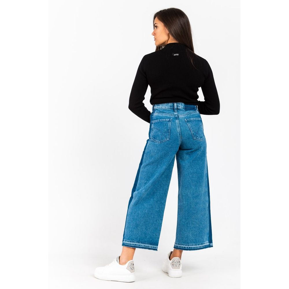 Gas Blue Cotton Jeans - Chic Denim for Women