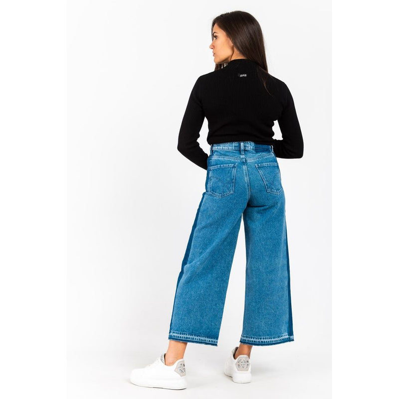 Gas Blue Cotton Jeans Denim - Casual Luxury for Women