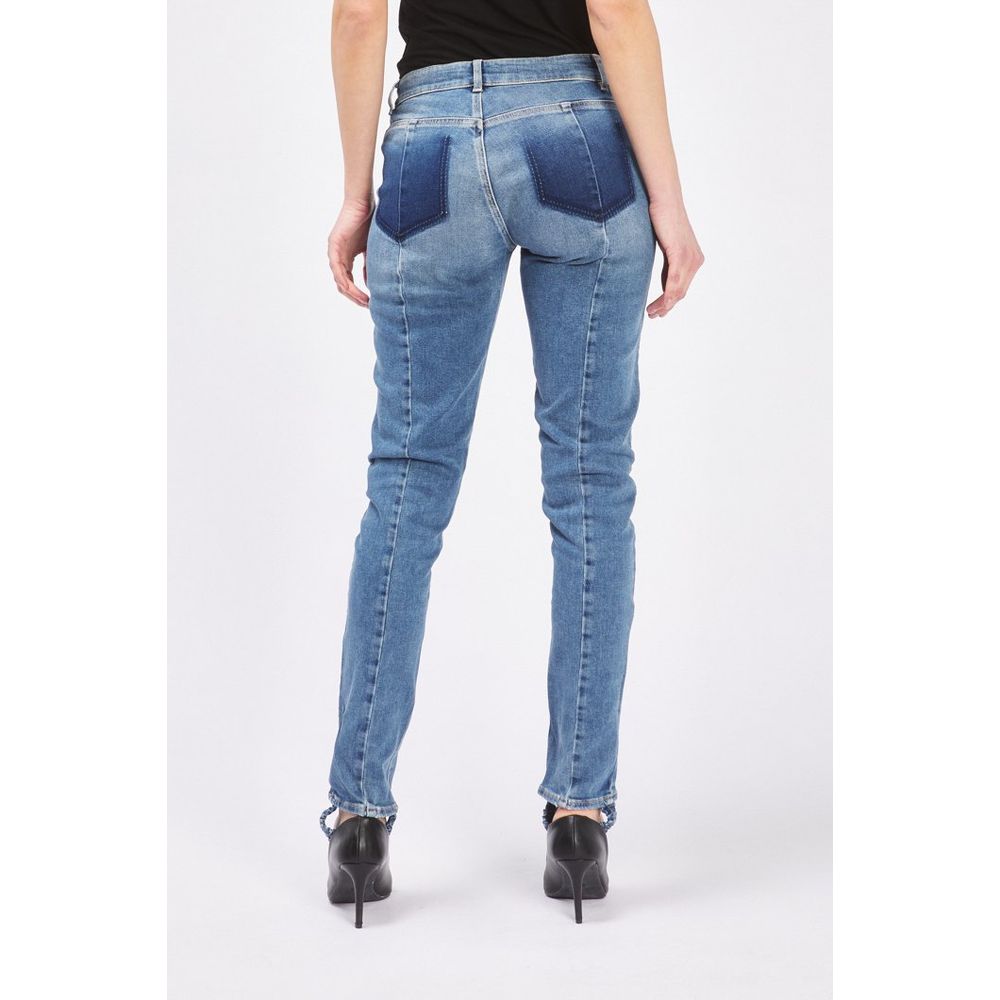 Gas Blue Cotton Slim Fit Jeans for Women