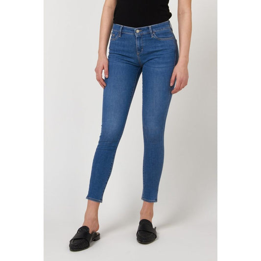 Gas Blue Cotton Skinny Jeans for Women