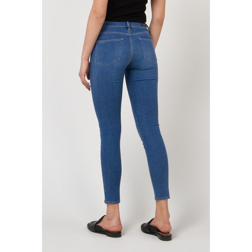 Gas Blue Cotton Skinny Jeans for Women