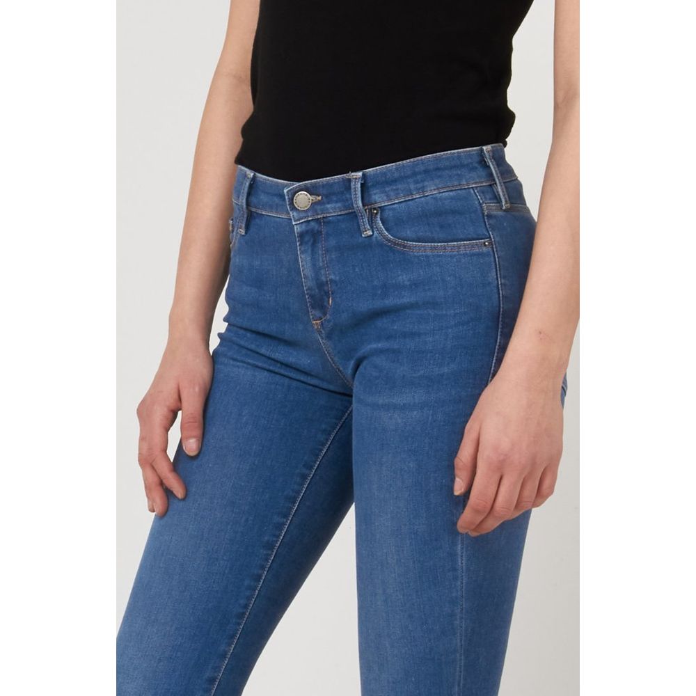 Gas Blue Cotton Skinny Jeans for Women