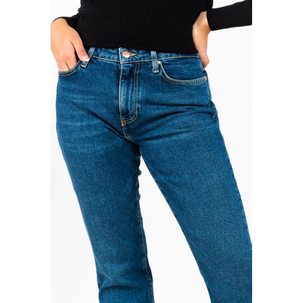 Gas Blue Cotton Slim Fit Jeans for Women