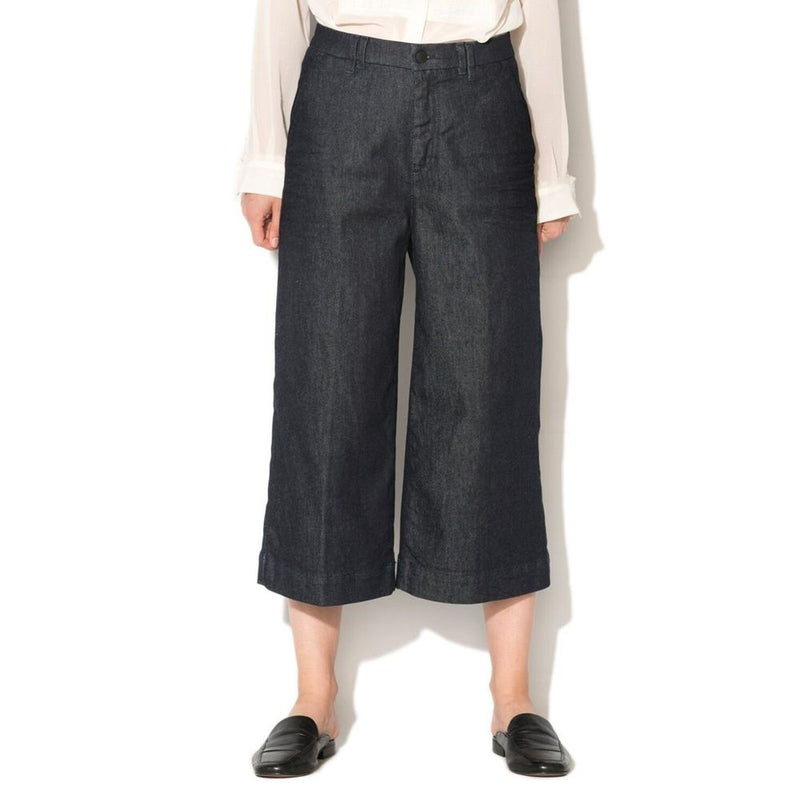Gas Blue Polyester Cropped Jeans for Women