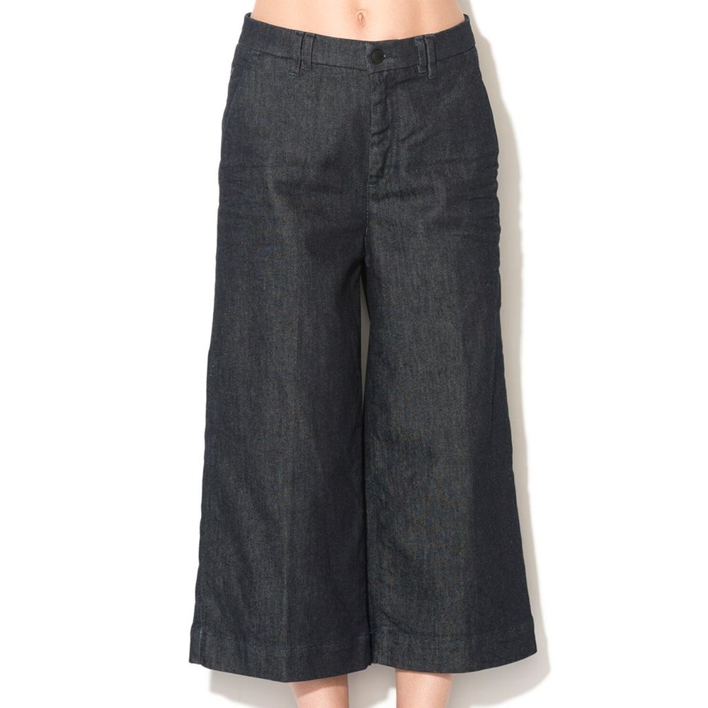 Gas Blue Polyester Cropped Jeans for Women
