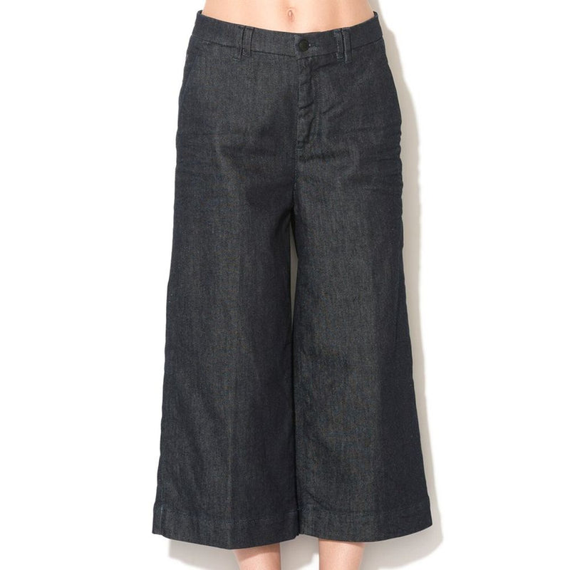 Gas Blue Polyester Cropped Jeans for Women