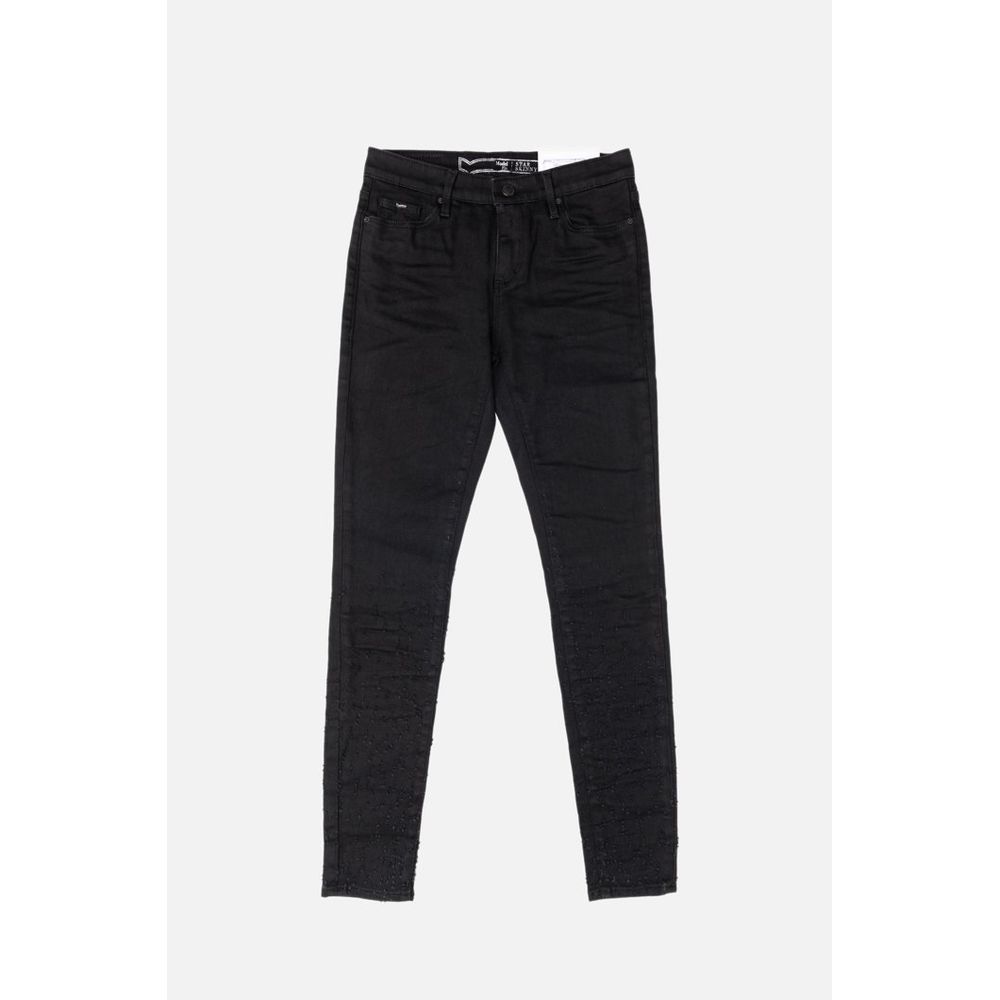 Gas Black Cotton Skinny Jeans for Women