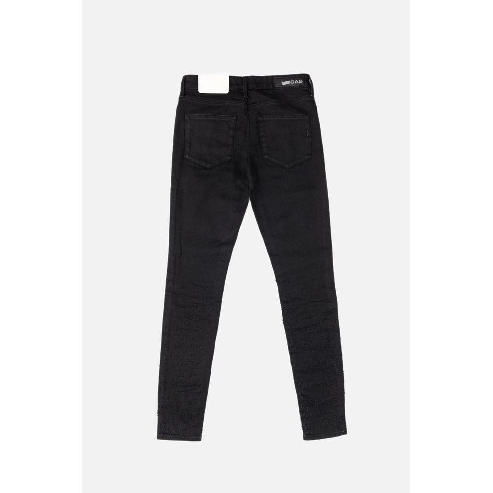 Gas Black Cotton Skinny Jeans for Women
