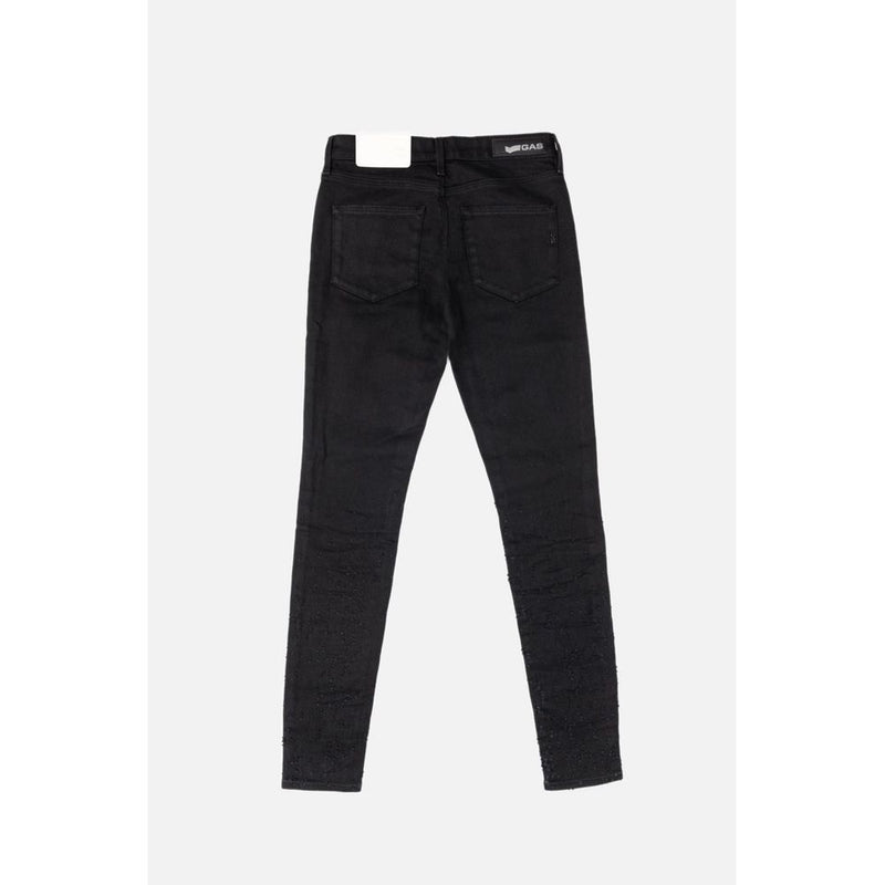 Gas Black Cotton Skinny Jeans for Women