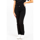 Gas Black Cotton Straight-Leg Jeans for Women