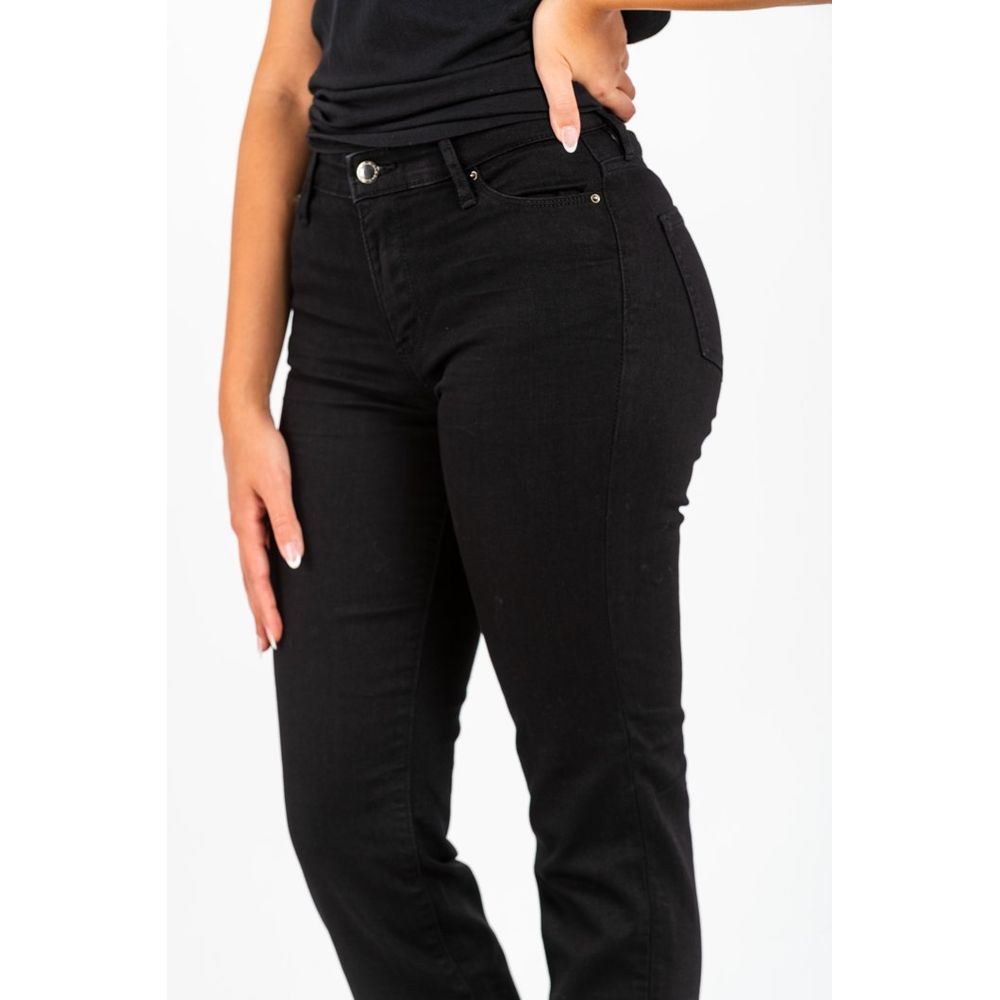 Gas Black Cotton Straight-Leg Jeans for Women