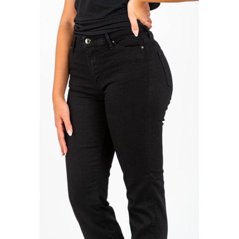 Gas Black Cotton Straight-Leg Jeans for Women