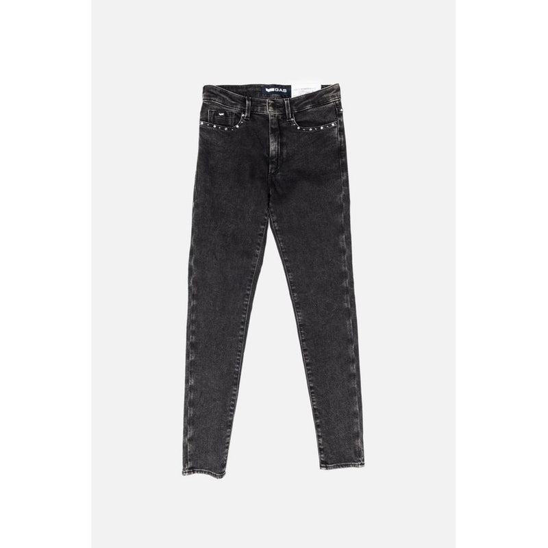 Gas Gray Cotton Skinny Jeans for Women