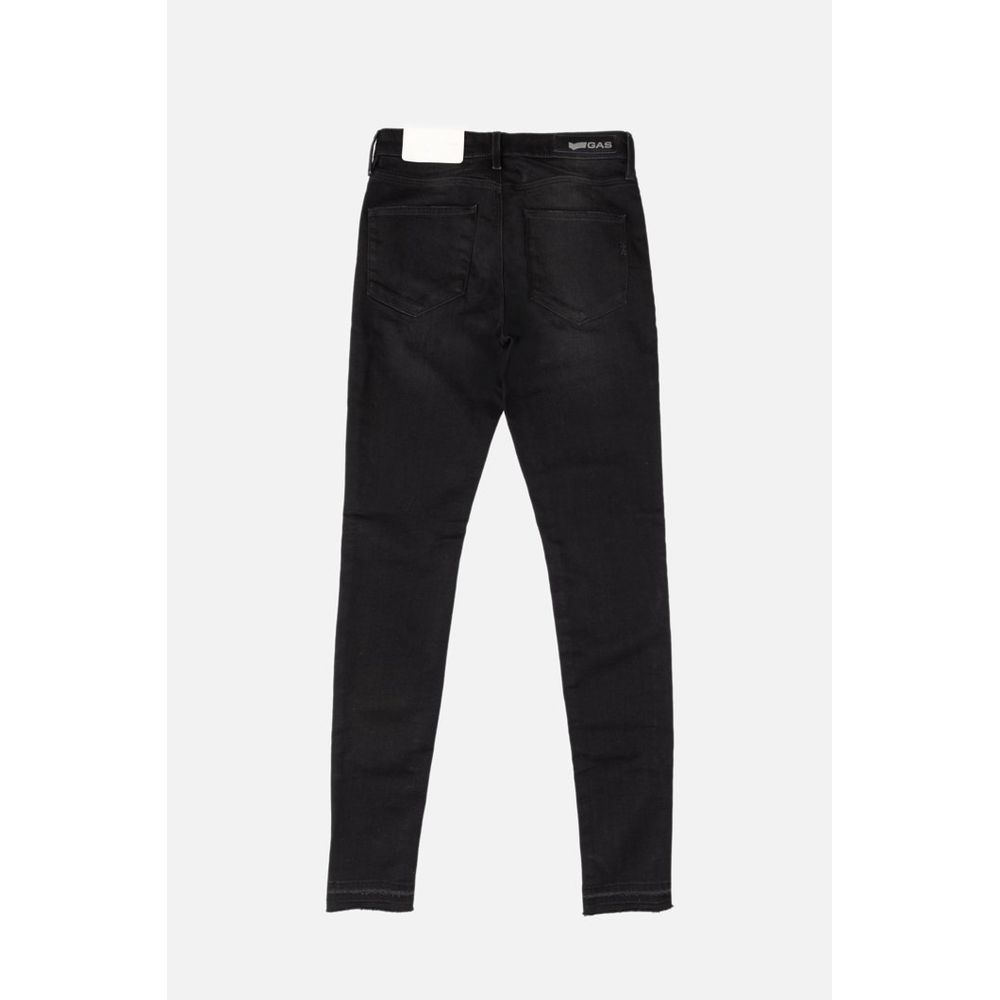 Gas Black Cotton Skinny Jeans for Women