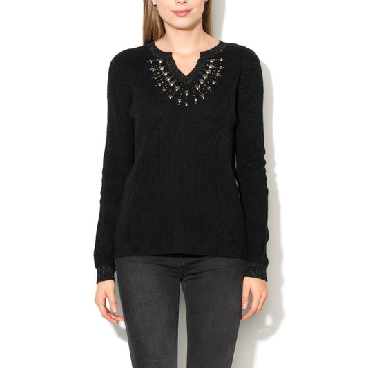 Gas Black Polyacrylic Sweatshirt for Women