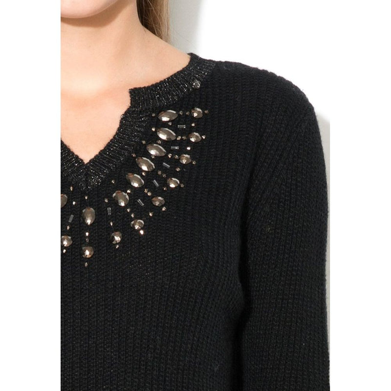 Gas Black Polyacrylic Sweatshirt for Women