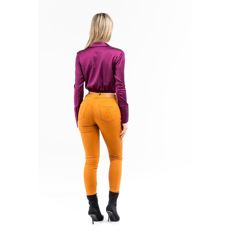 Patrizia Pepe Spicy Brown Cotton Skinny Jeans