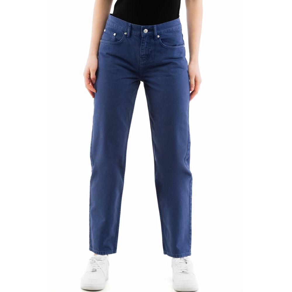 Moschino Blue Cotton Straight-Leg Jeans for Women
