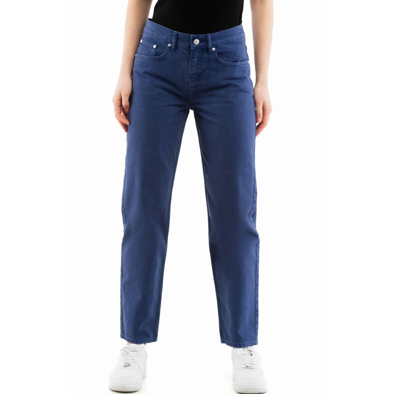 Moschino Blue Cotton Straight-Leg Jeans for Women