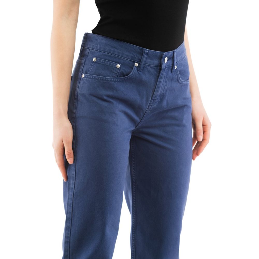 Moschino Blue Cotton Straight-Leg Jeans for Women