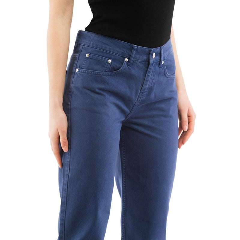 Moschino Blue Cotton Straight-Leg Jeans for Women