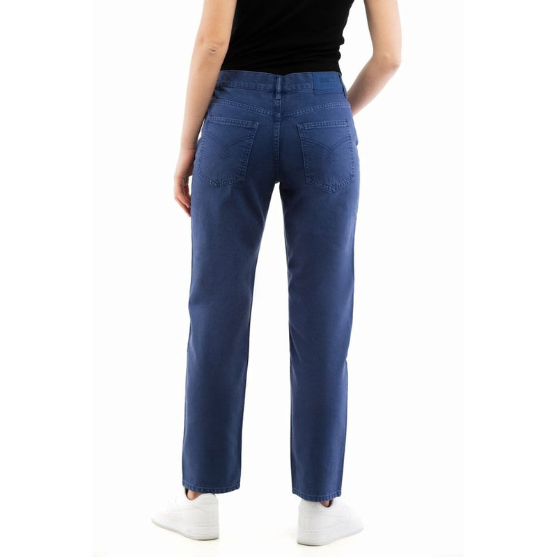 Moschino Blue Cotton Straight-Leg Jeans for Women