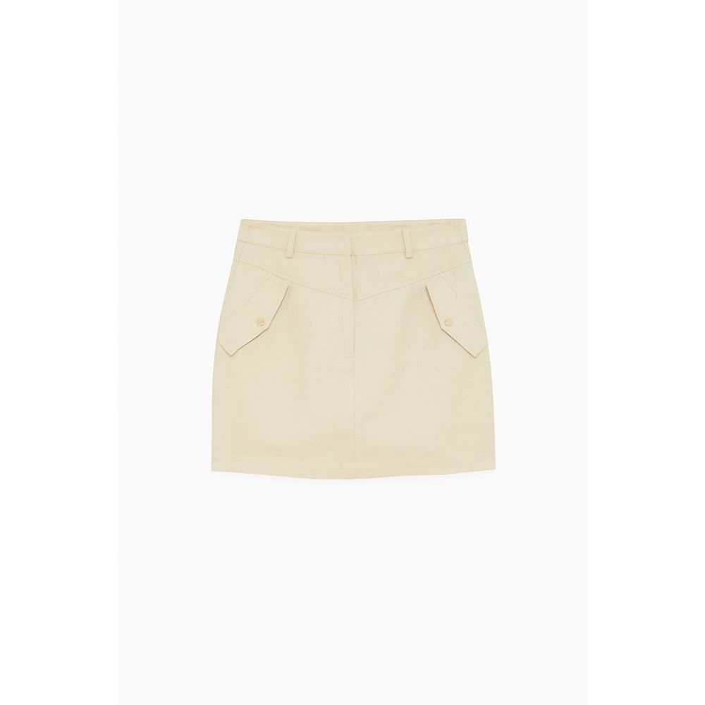 Patrizia Pepe Desert Beige Cotton Mini Skirt for Women