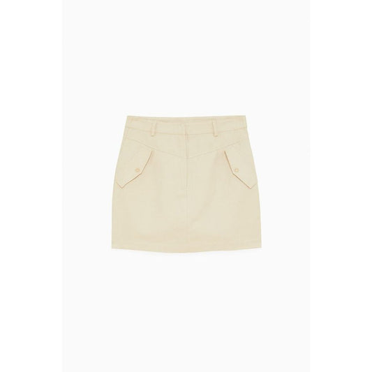 Patrizia Pepe Desert Beige Cotton Mini Skirt for Women