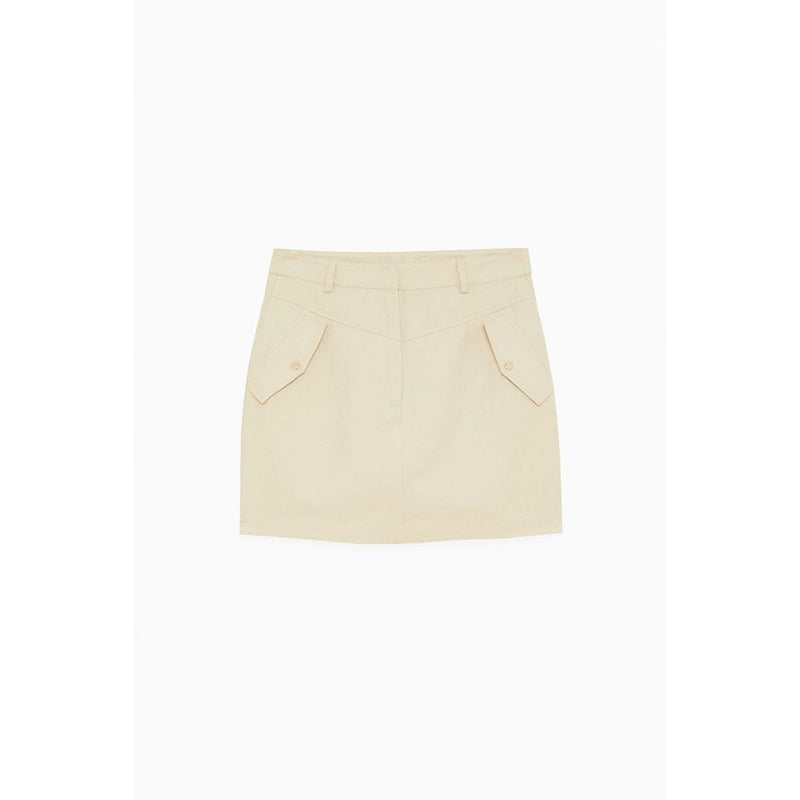 Patrizia Pepe Beige Cotton Mini Skirt - Effortless Chic