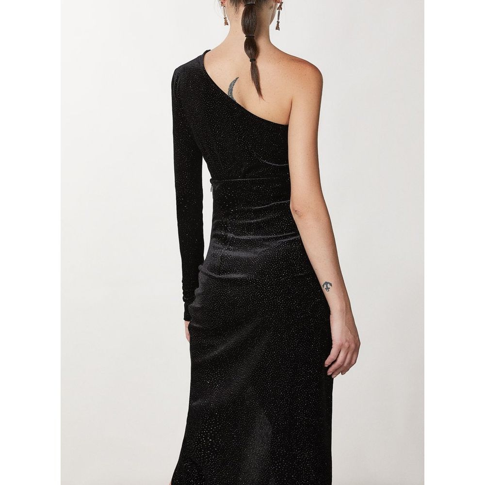 Patrizia Pepe Bicolor Polyester Tank Top - Black & Purple Glitter