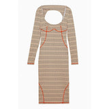 Patrizia Pepe Bicolor Nylon Casual Dress - Craft Beige Monogram