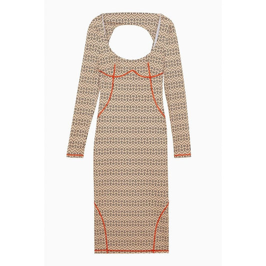 Patrizia Pepe Bicolor Nylon Casual Dress - Craft Beige Monogram