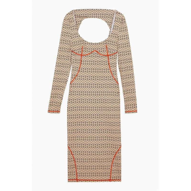 Patrizia Pepe Bicolor Nylon Casual Dress - Craft Beige Monogram
