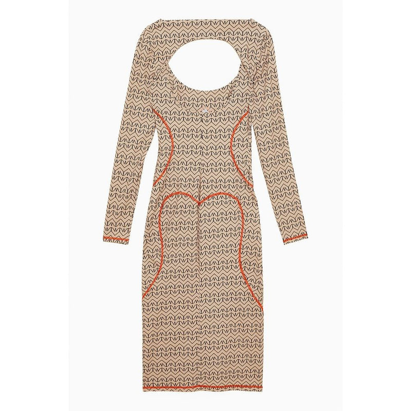 Patrizia Pepe Bicolor Nylon Casual Dress - Craft Beige Monogram