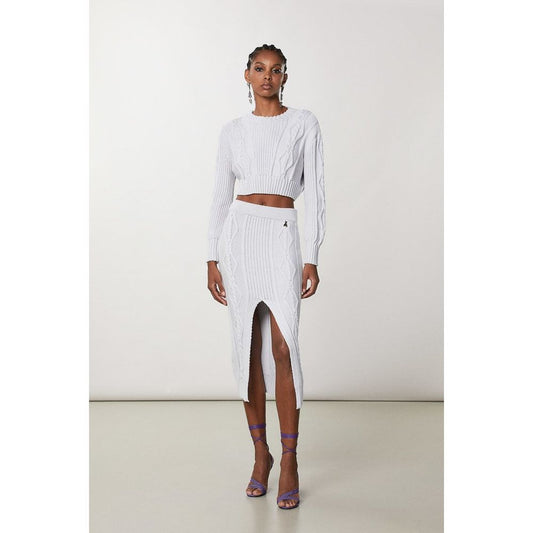 Patrizia Pepe Eldorado White Viscose Midi Skirt