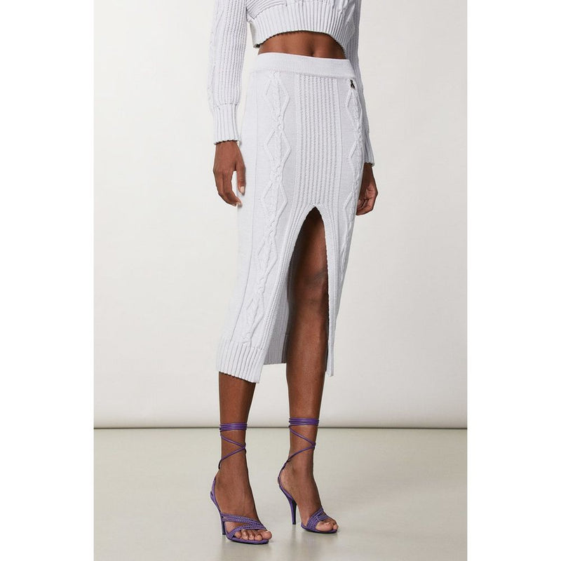 Patrizia Pepe Eldorado White Viscose Midi Skirt