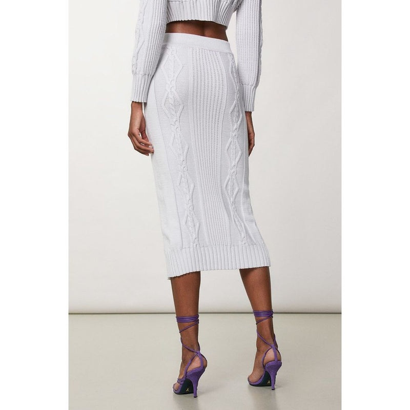 Patrizia Pepe Eldorado White Viscose Midi Skirt