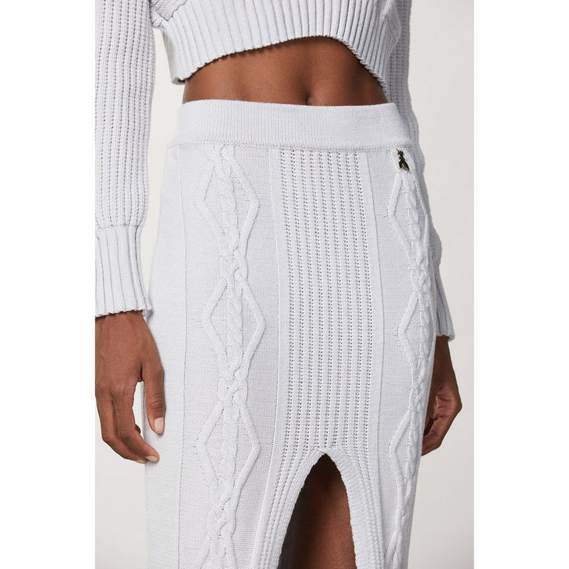 Patrizia Pepe Eldorado White Viscose Midi Skirt